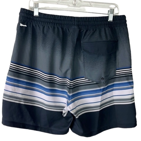 Hurley Phantom Shorts Men's L Gray Ombre + Blue Stripe Hybrid Inseam 5.5" - Picture 2 of 15